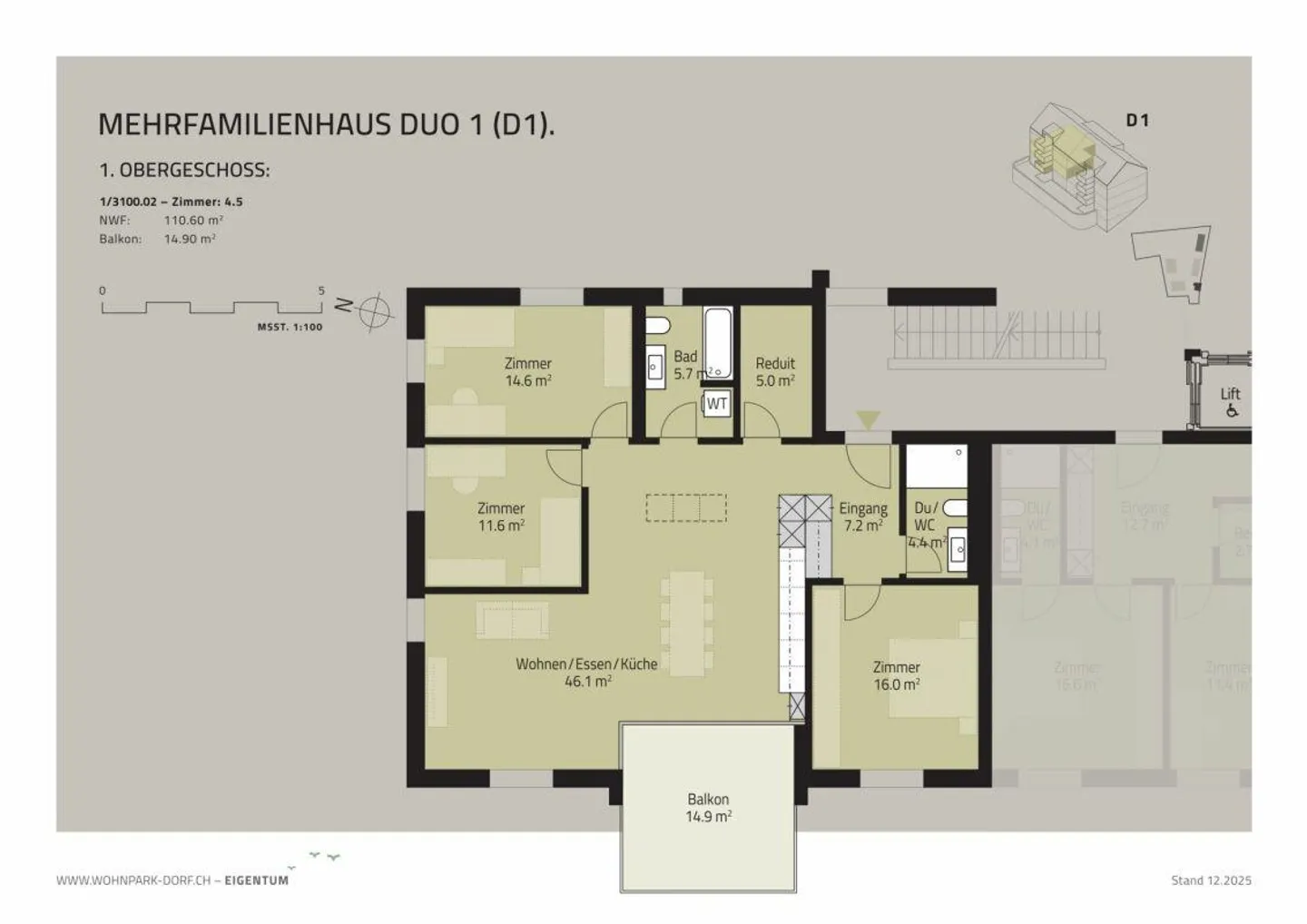 WOHNPARK DORF - 4.5-room apartment on the 1st floor - Photo 8 of 9