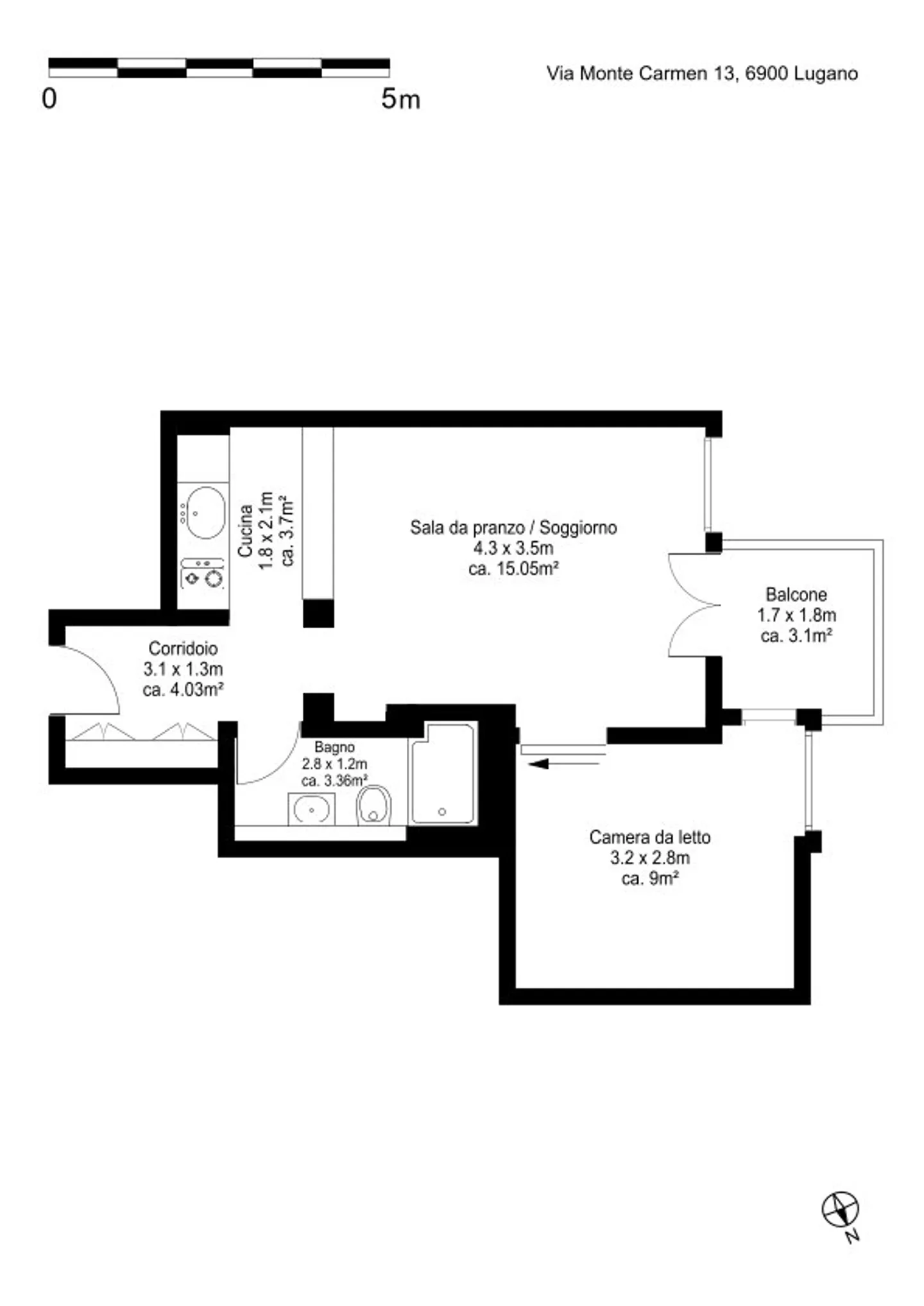Two-room apartment in Lugano - Photo 7 of 7