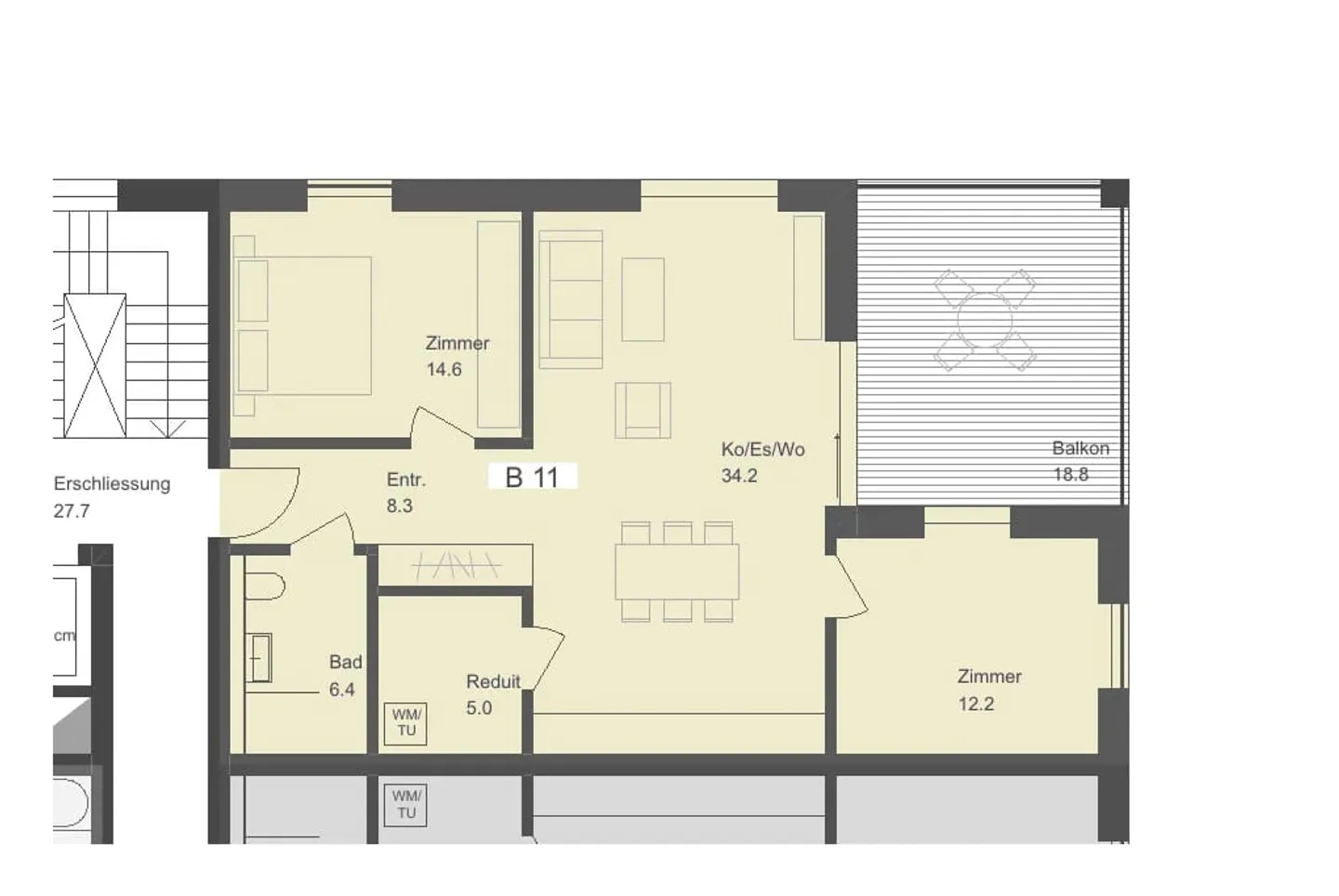 Appartement moderne avec grand balcon - Photo 7 sur 8