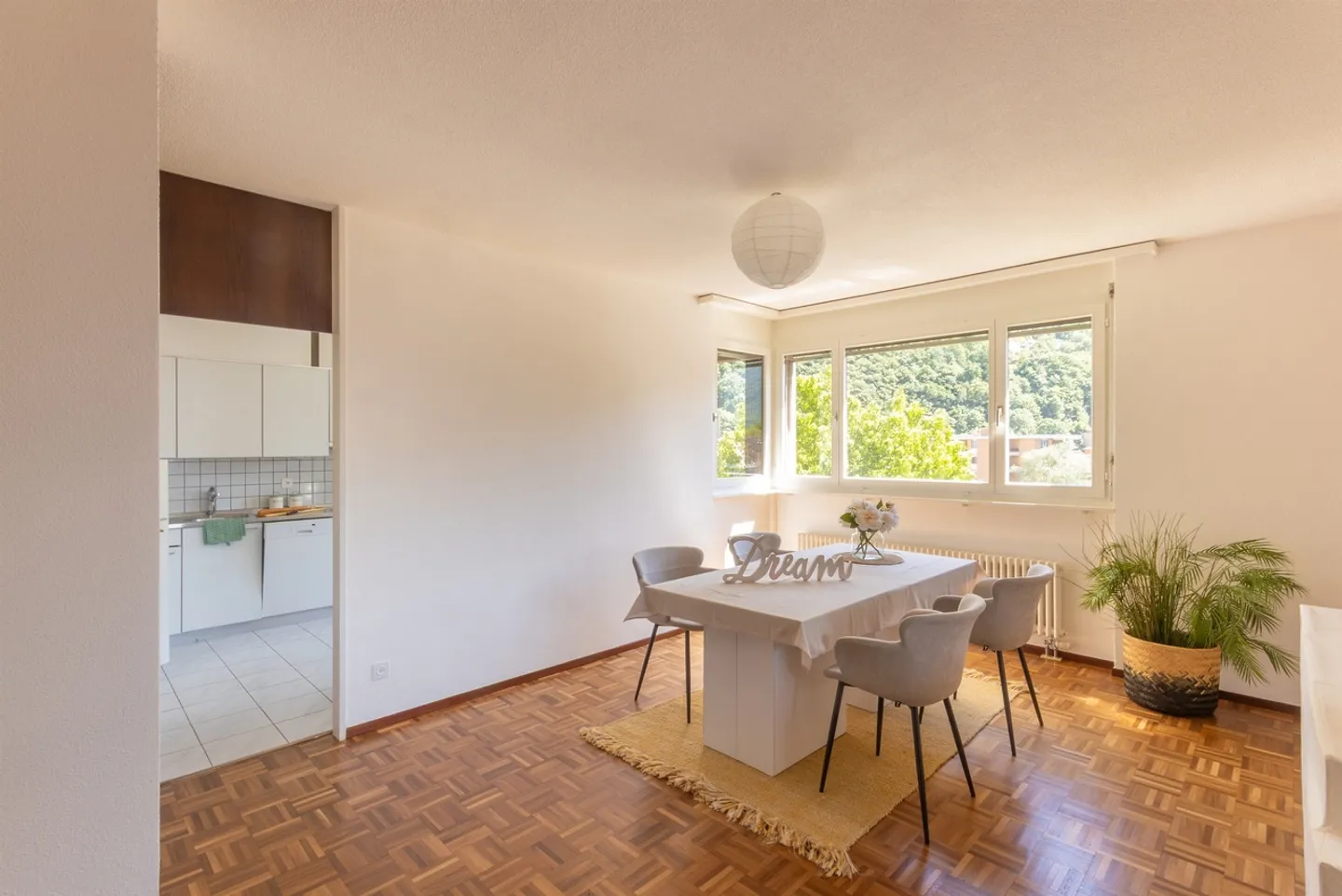 Spacious penthouse with fireplace and panoramic terrace in Giubiasco - Photo 2 of 13