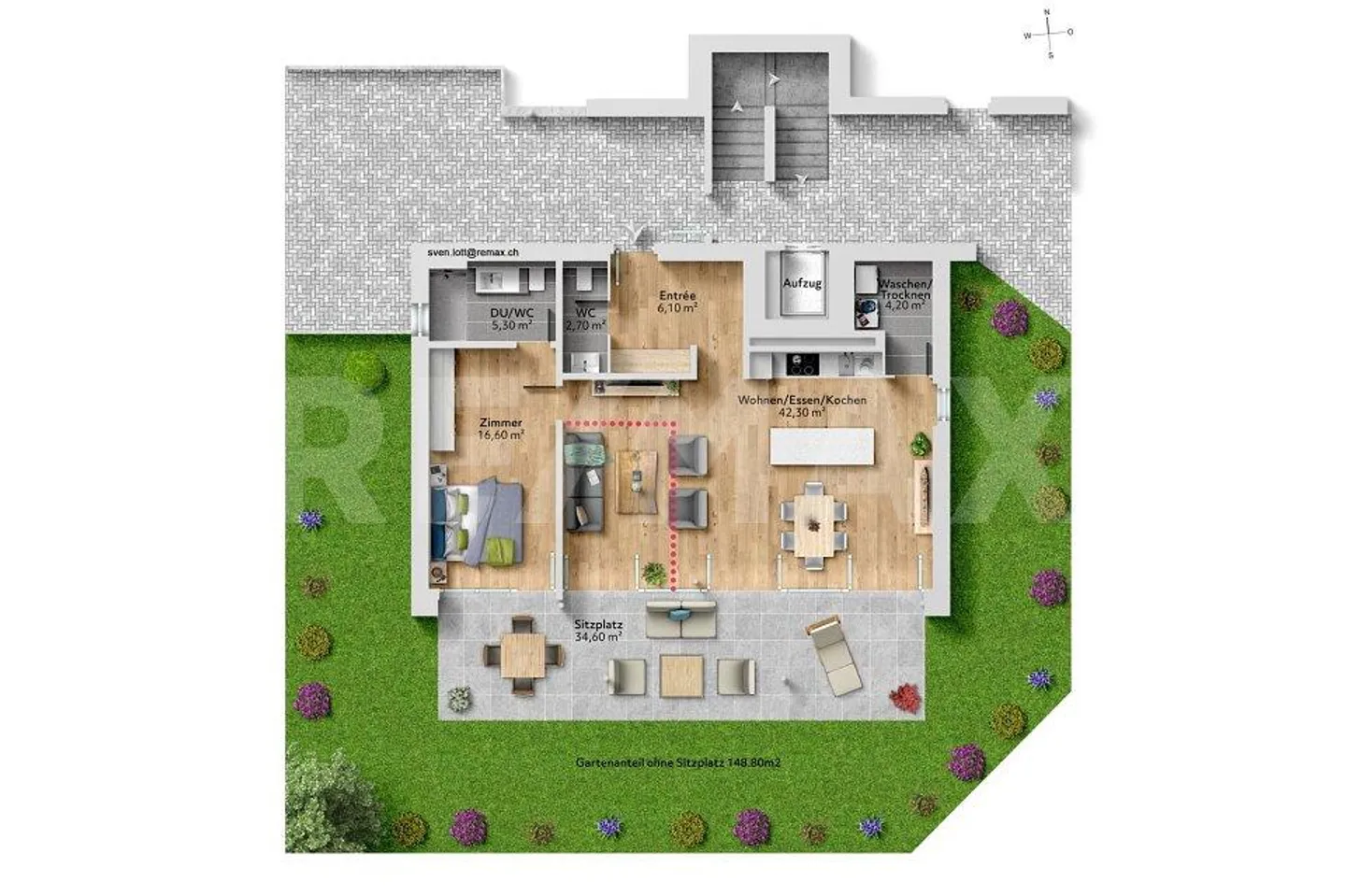 Appartamento giardino 2 ½ locali, luminoso, moderno e con grande patio - Foto 12 di 12