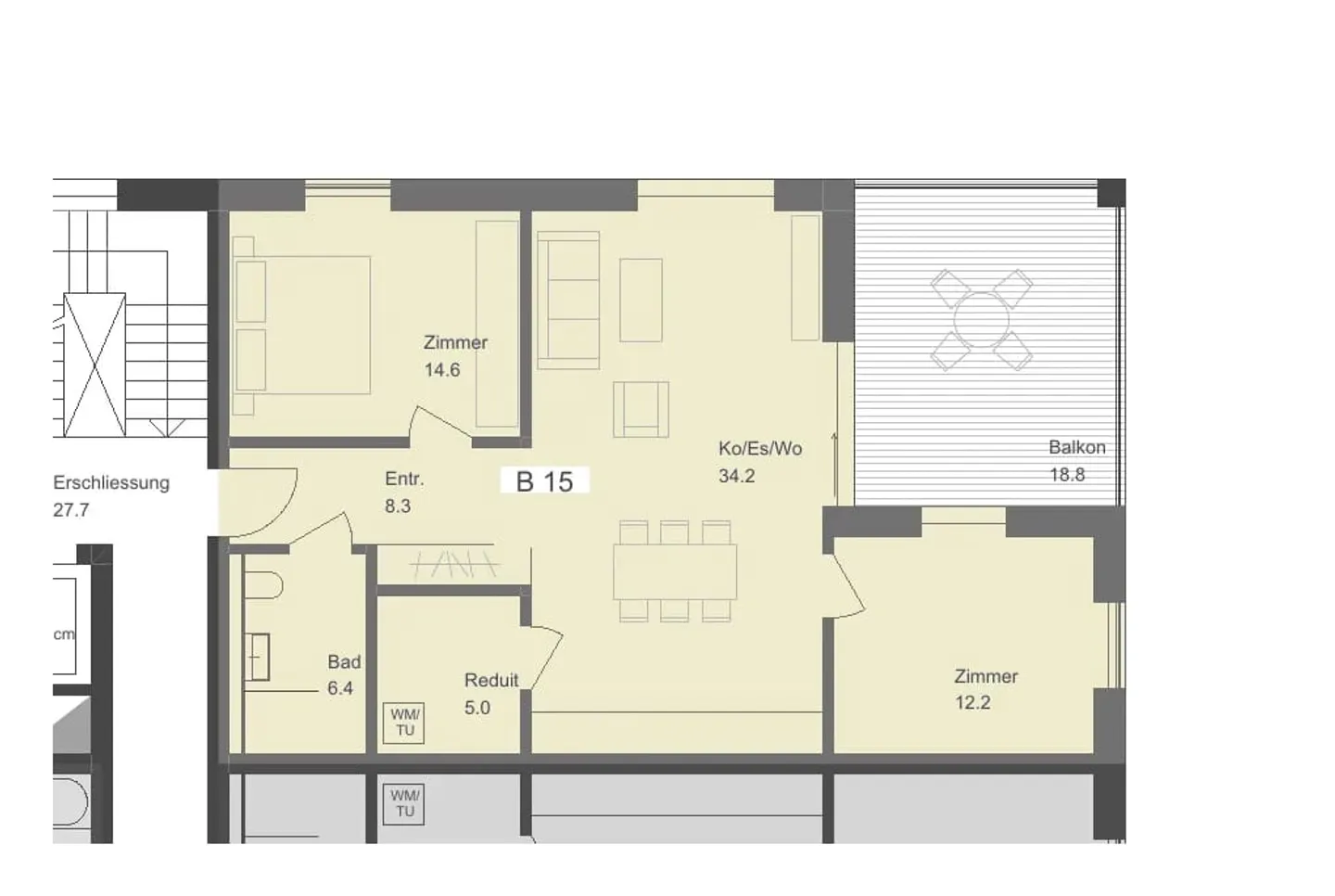 Appartement moderne avec grand balcon - Photo 7 sur 8