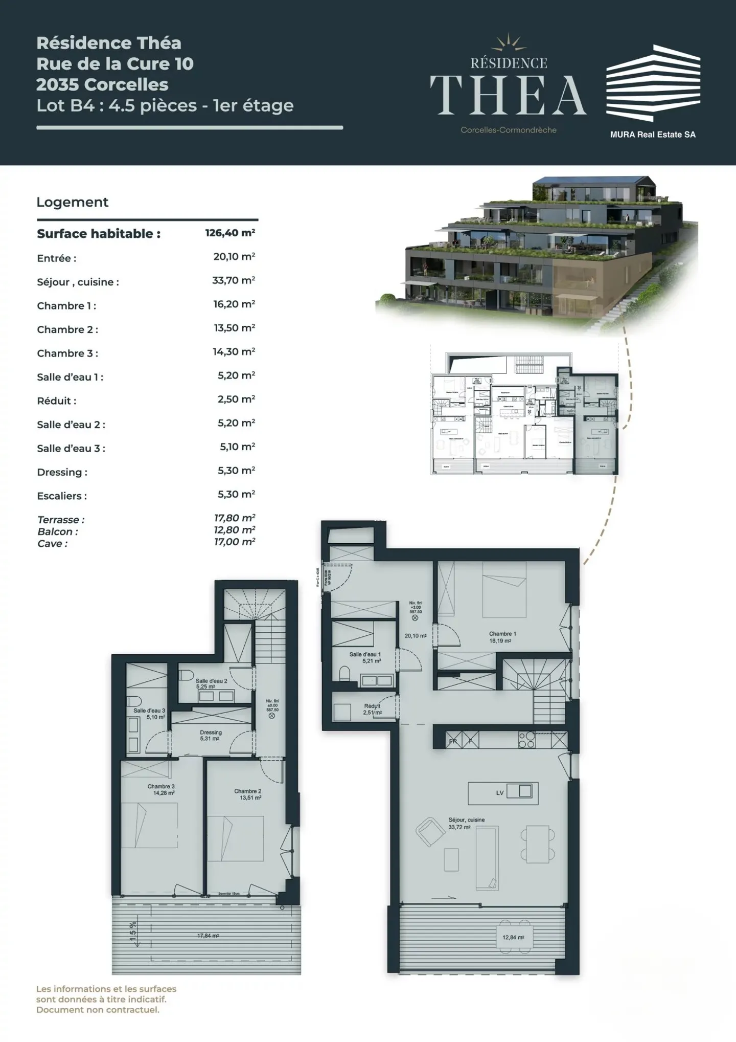 Duplex 4.5 rooms with lake and Alps view - Photo 9 of 9