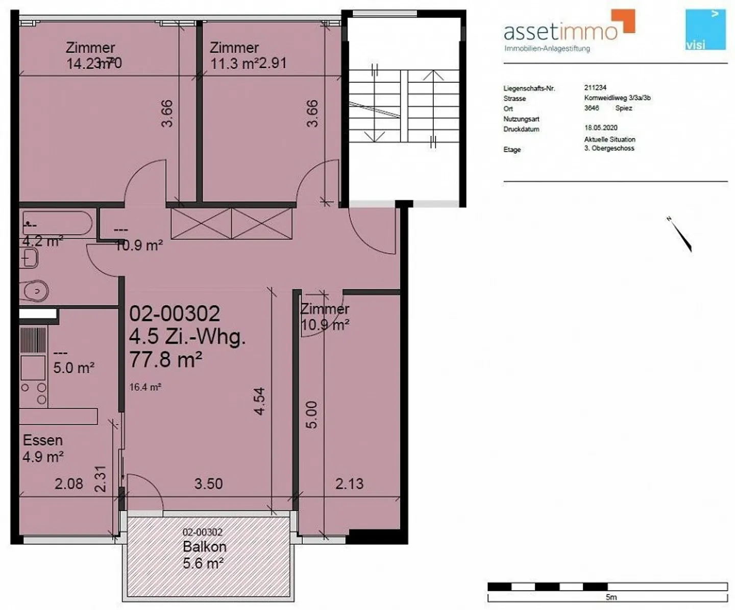 Modern 4.5-room apartment of 78 m² on the top floor of the 3rd floor - Photo 13 of 13