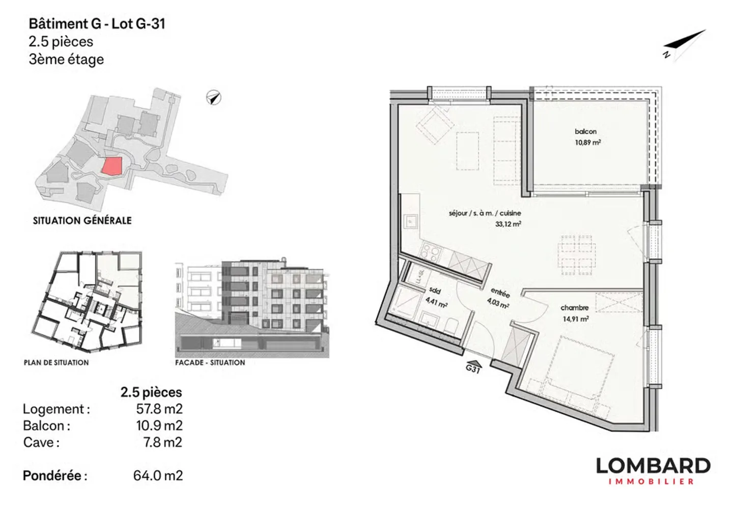 Attique de 2.5 pièces au 3ème étage - Foto 6 von 6