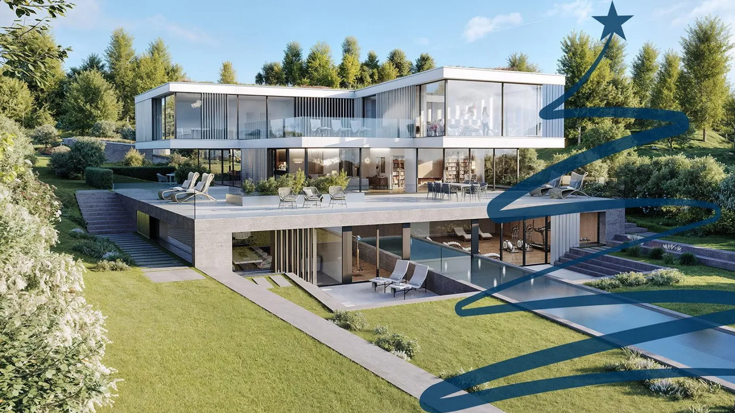 Exklusive Neubauvilla am Vierwaldstättersee mit privatem Bootshaus - Foto 1 von 5