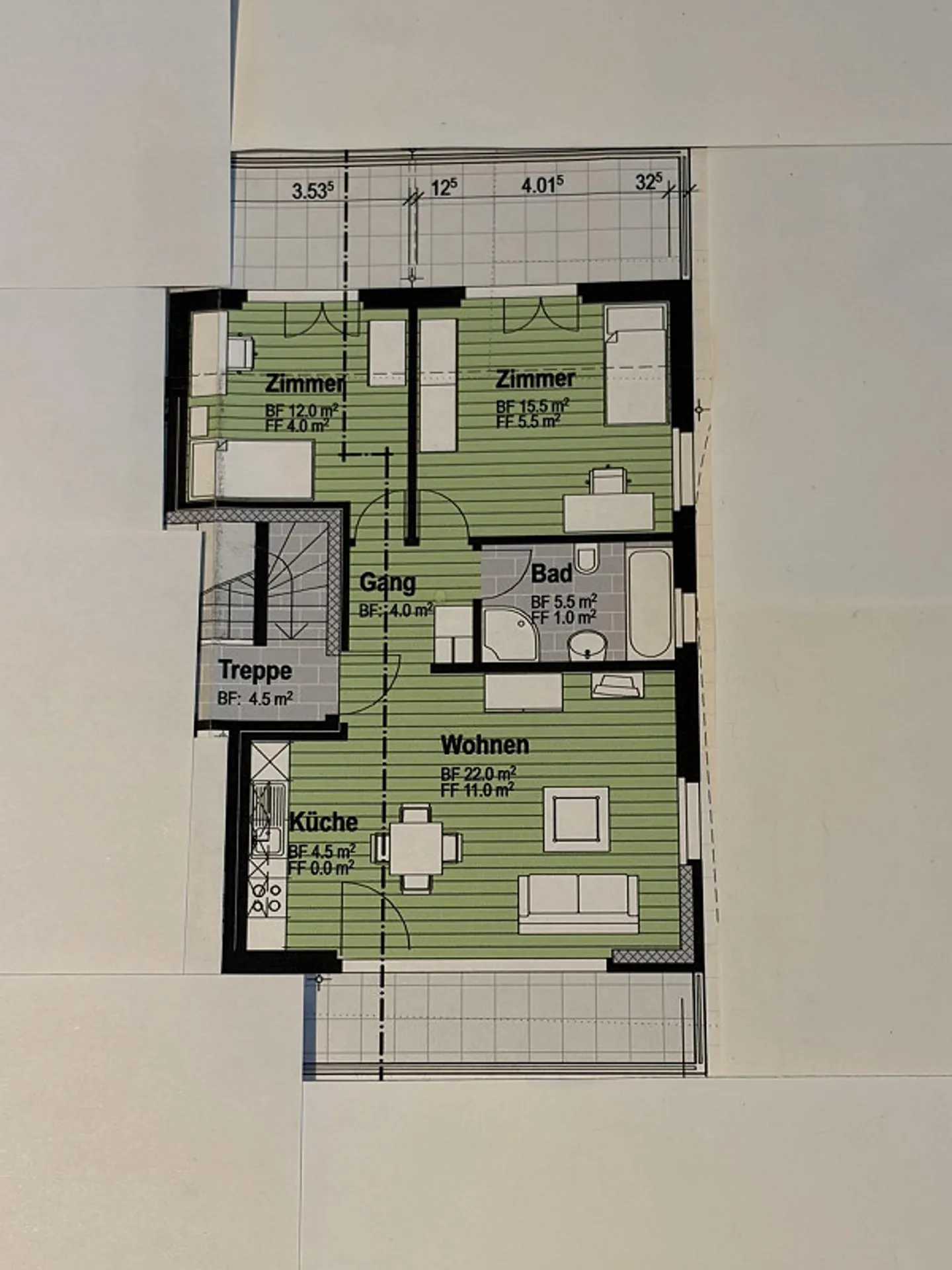 Zu vermieten 3,5 Zimmer Wohnung - Foto 1 von 1