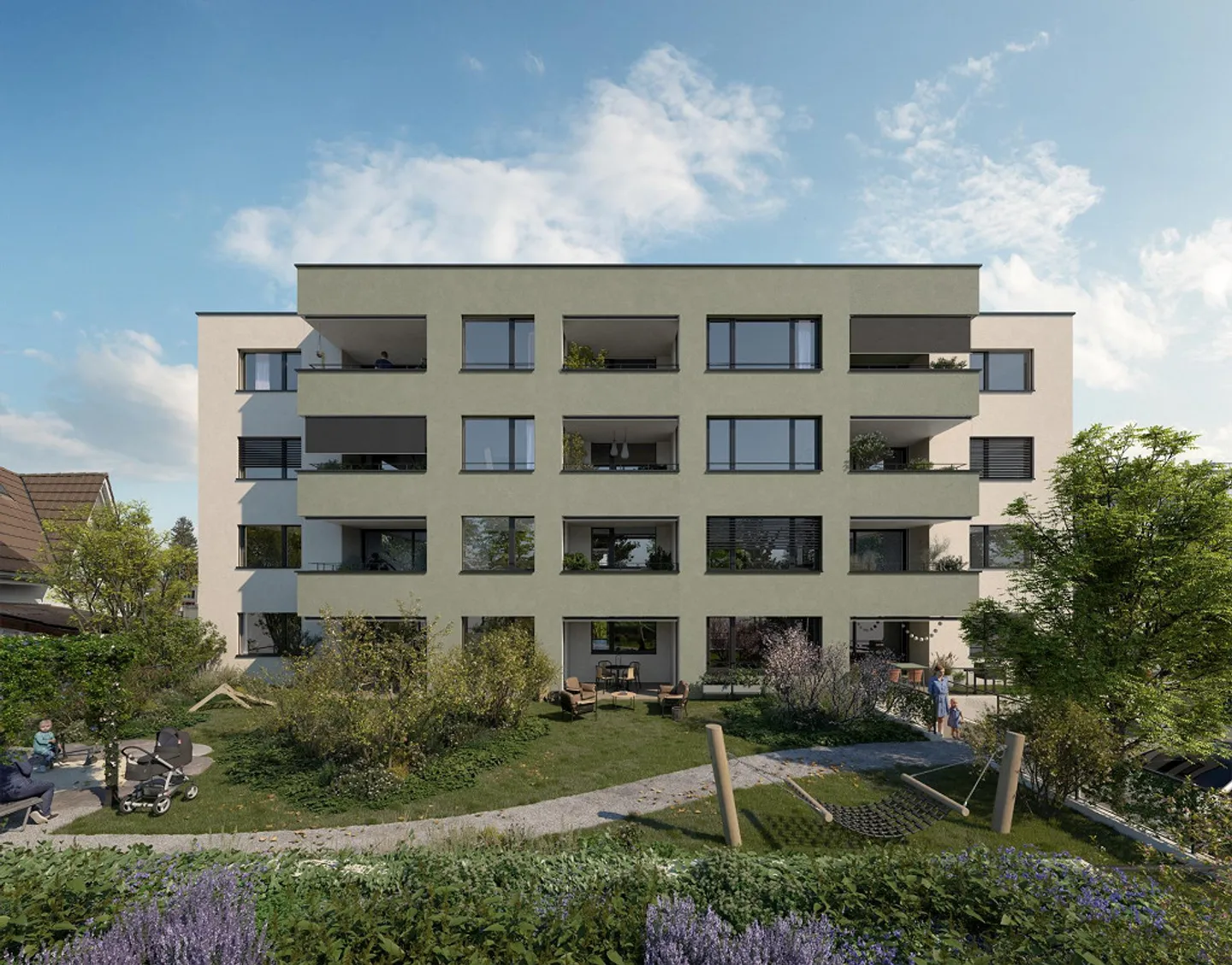 Vue panoramique d'un appartement en attique de 4,5 pièces avec terrasse sur le toit - Photo 2 sur 7