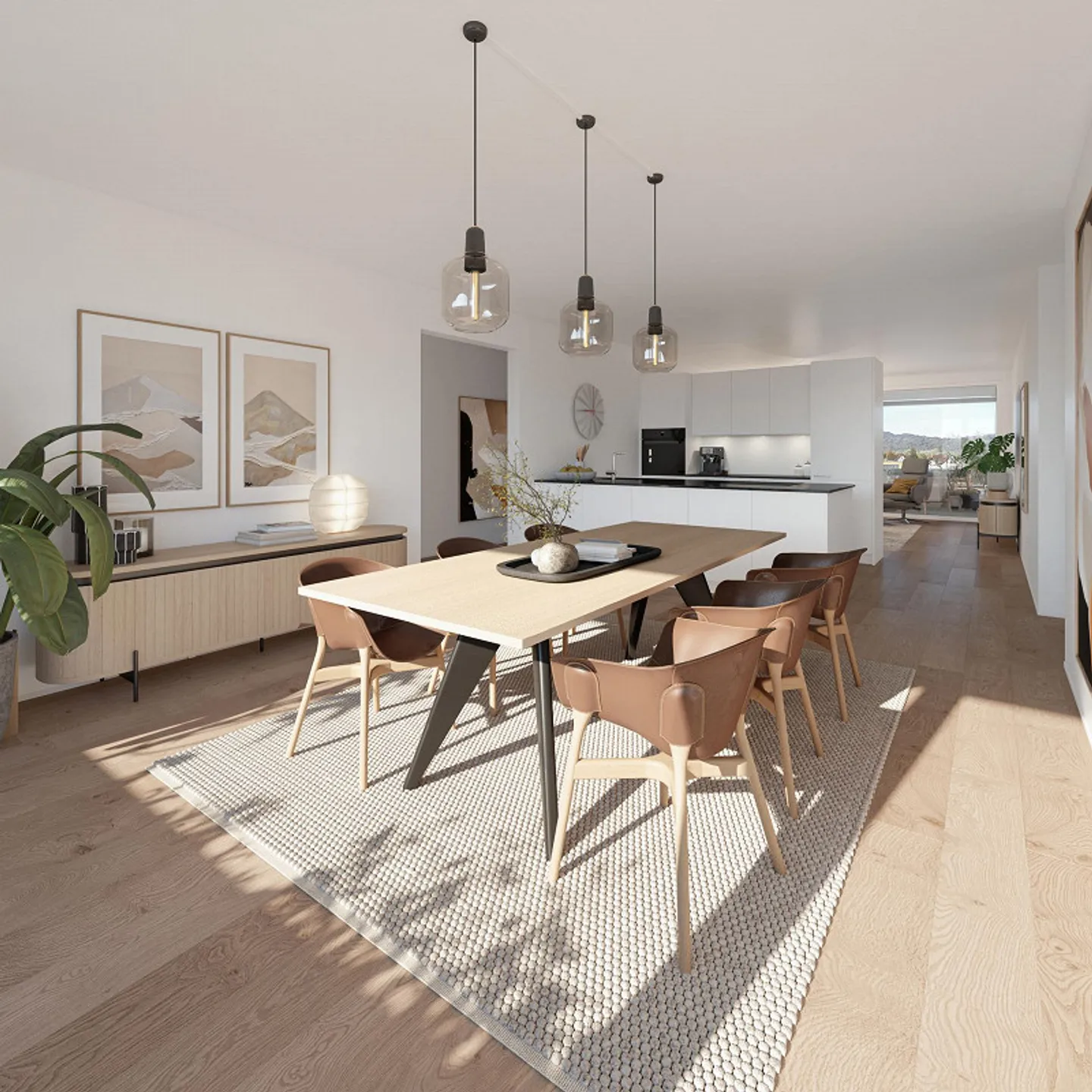 Vue panoramique d'un appartement en attique de 4,5 pièces avec terrasse sur le toit - Photo 4 sur 7