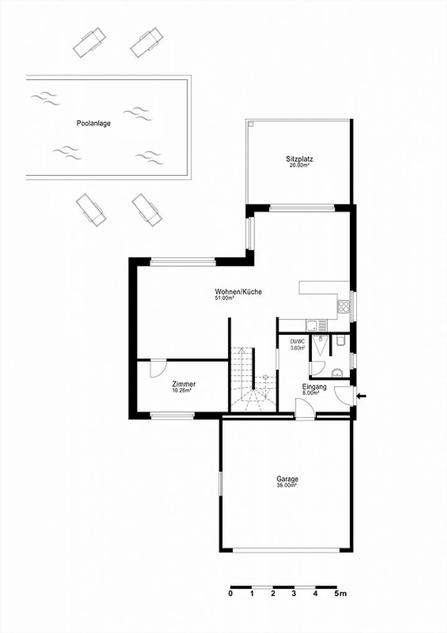 Freistehendes Familienhaus mit Pool - Foto 4 von 10