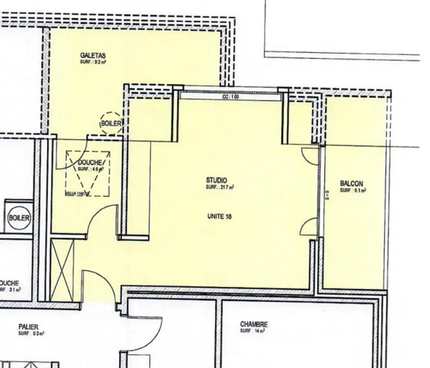 Courtepin 1,5 pces de 33.6m², balcon couvert, parking souterrain, cave - Foto 6 von 6