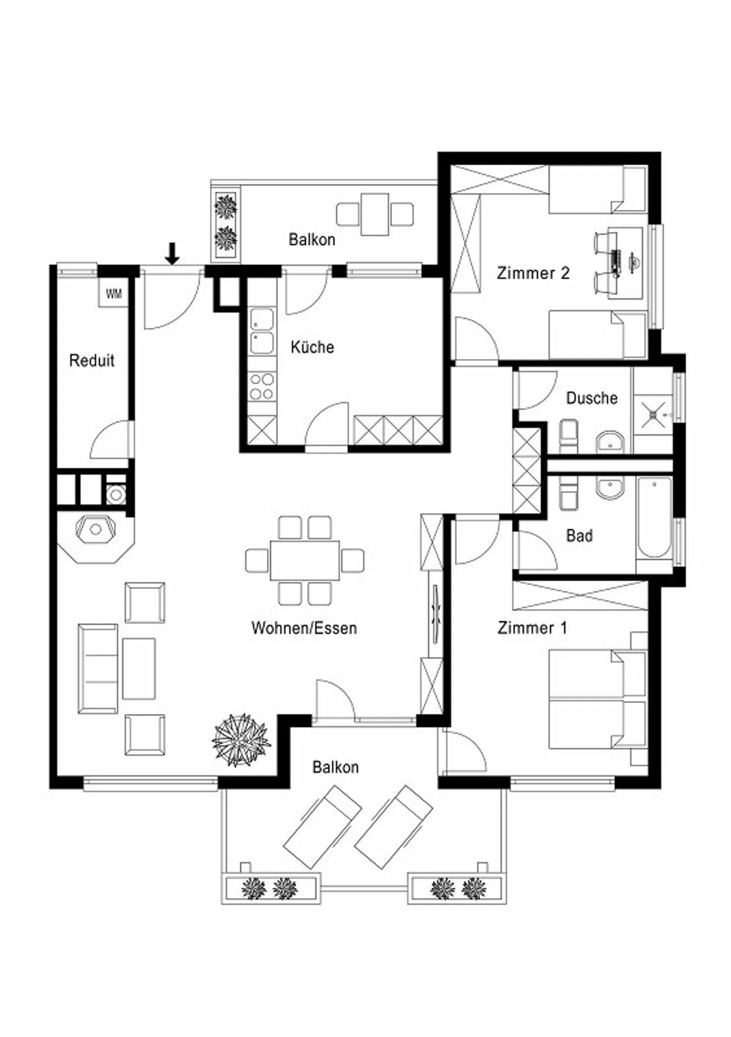 3.5-room apartment, 1st floor with approx. 121 m² of living space and elevator - Photo 12 of 21