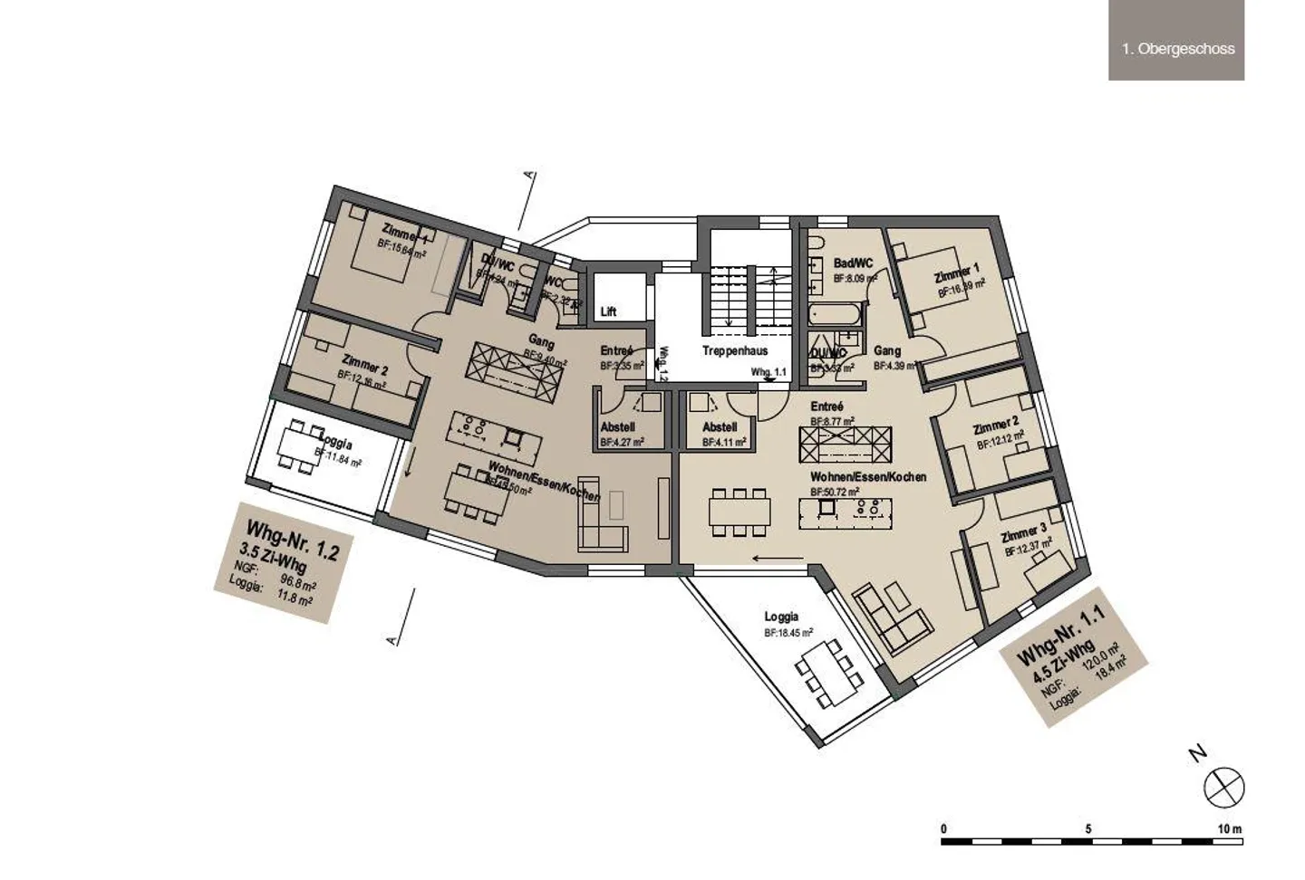 Erstvermietung von grosszügiger 4.5-Zimmerwohnung im 1. Obergeschoss - Foto 3 von 3