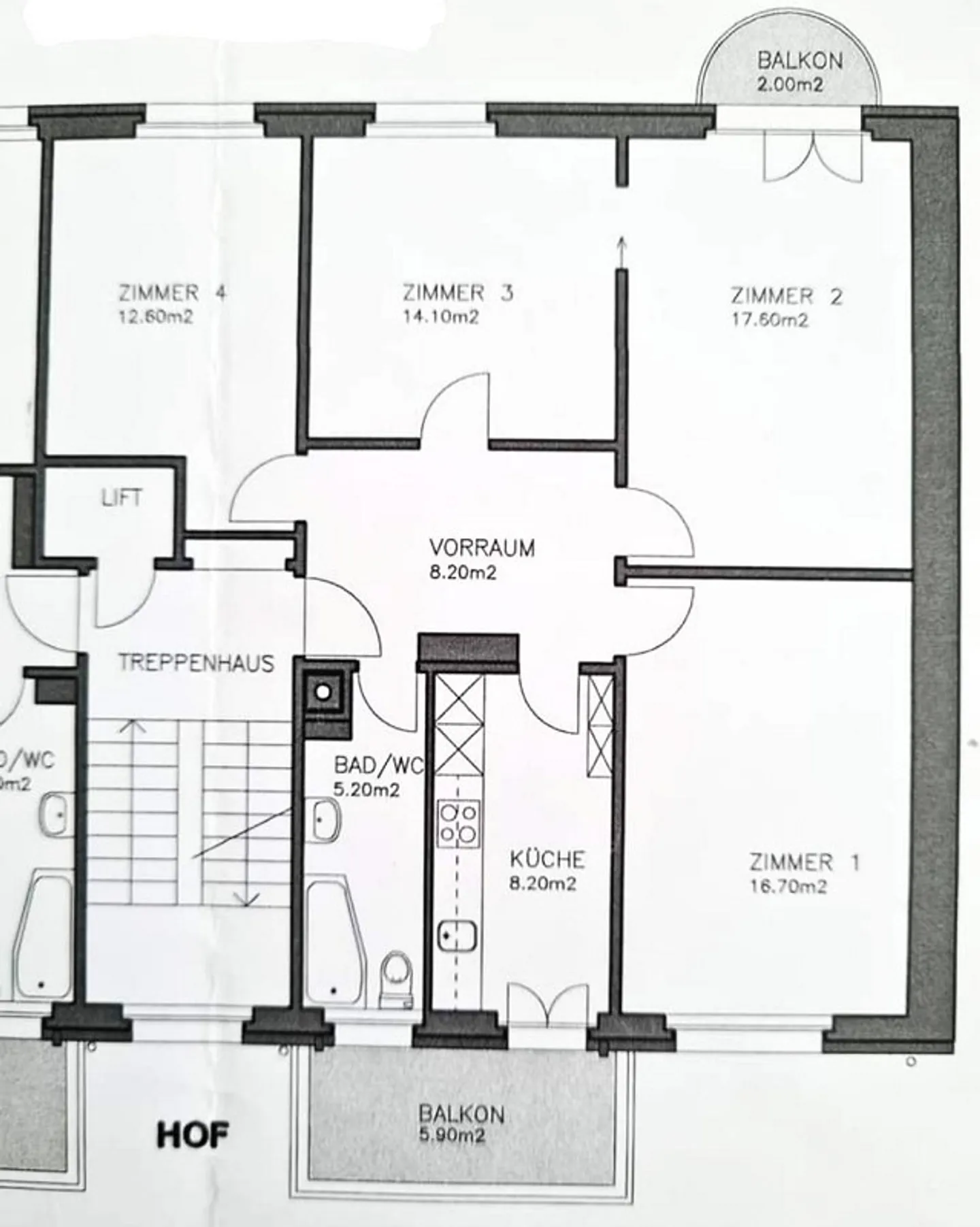 Central, quiet and bright 4-room apartment - Photo 10 of 10