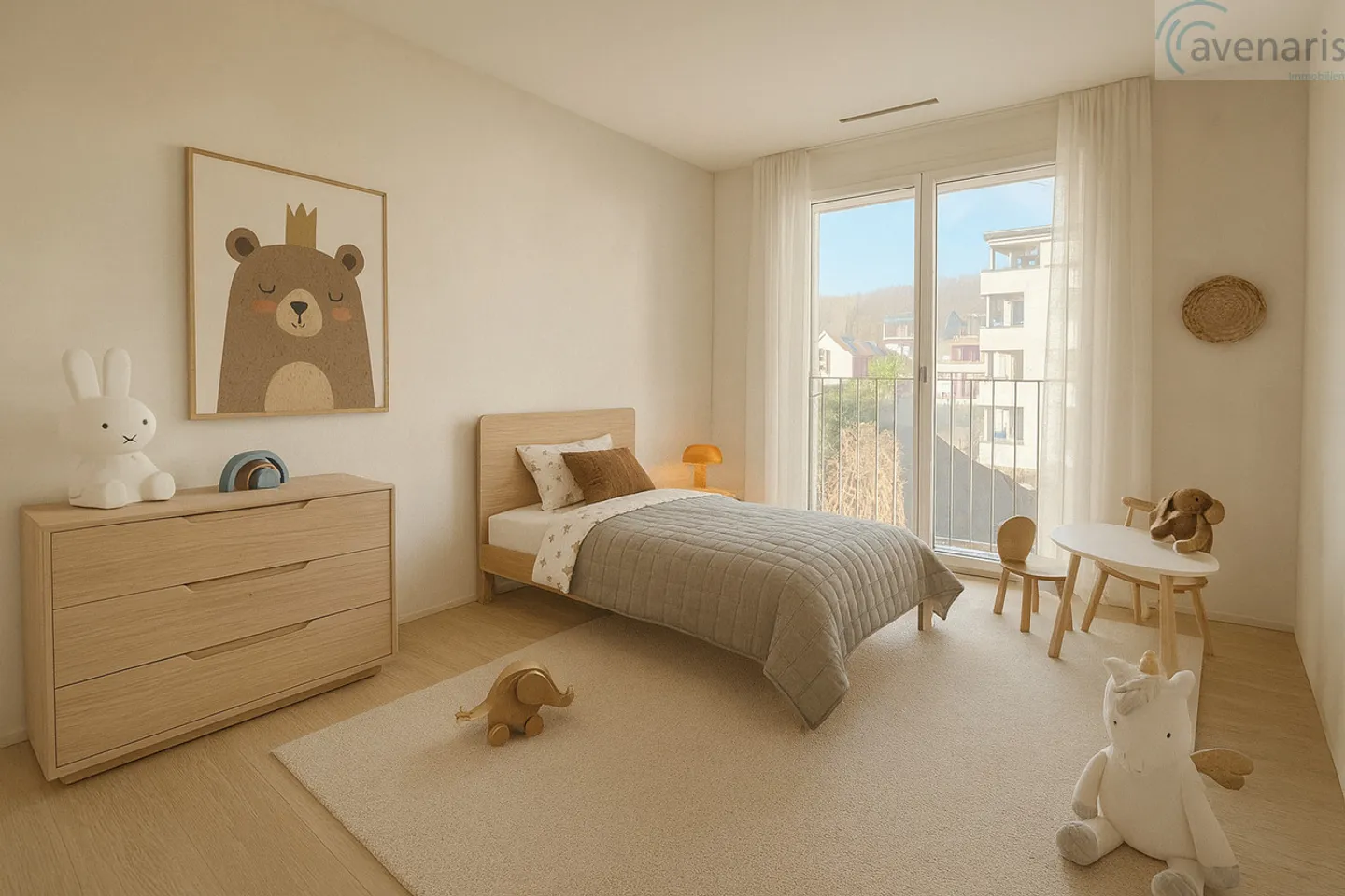 «Moderne 3.5-Zimmer-Neubauwohnung mit grossem Balkon und freier Sicht» - Foto 4 von 8