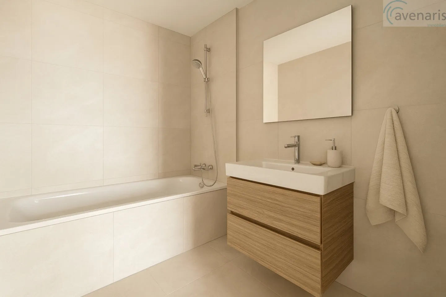 «Moderne 3.5-Zimmer-Neubauwohnung mit grossem Balkon und freier Sicht» - Foto 6 von 8