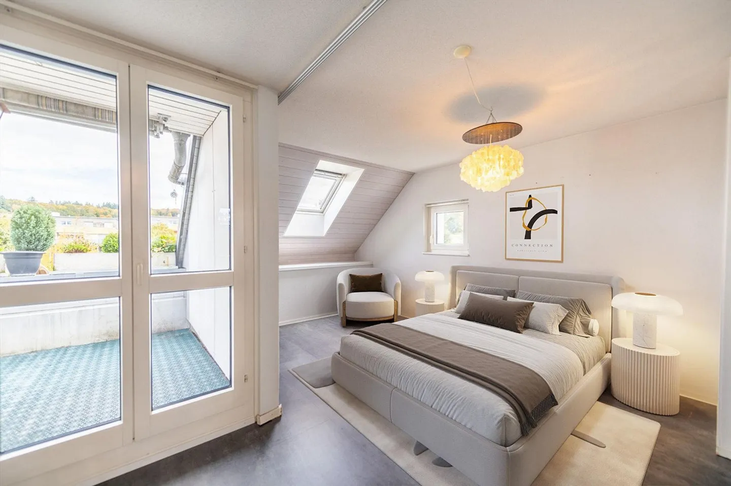 Zentral und ruhig: Helle 3.5-Zimmer-Duplex-Wohnung mit Wintergarten... - Photo 4 sur 13
