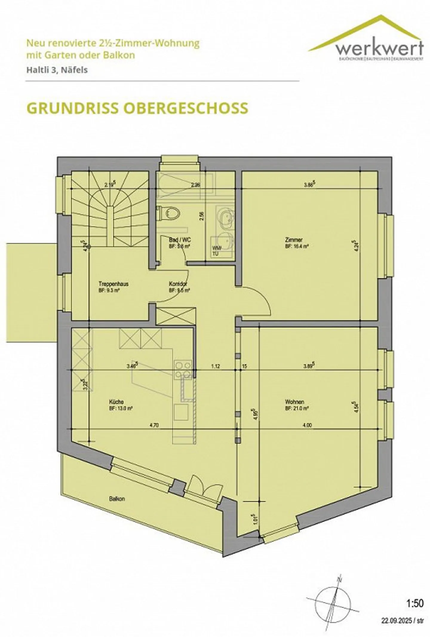 Appartement 2,5 pièces fraîchement rénové au 1er étage, emplacement calme et ensoleillé - Photo 8 sur 8
