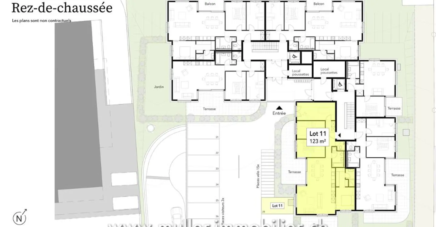 Geräumige 5,5 Zimmer mit Terrasse und Garten 5 Minuten von Romont entfernt - Foto 4 von 10