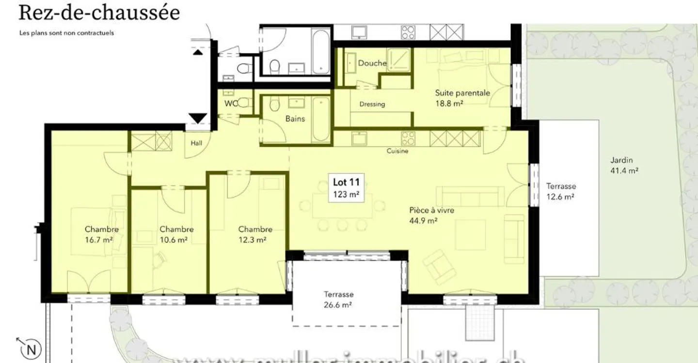 Geräumige 5,5 Zimmer mit Terrasse und Garten 5 Minuten von Romont entfernt - Foto 5 von 10