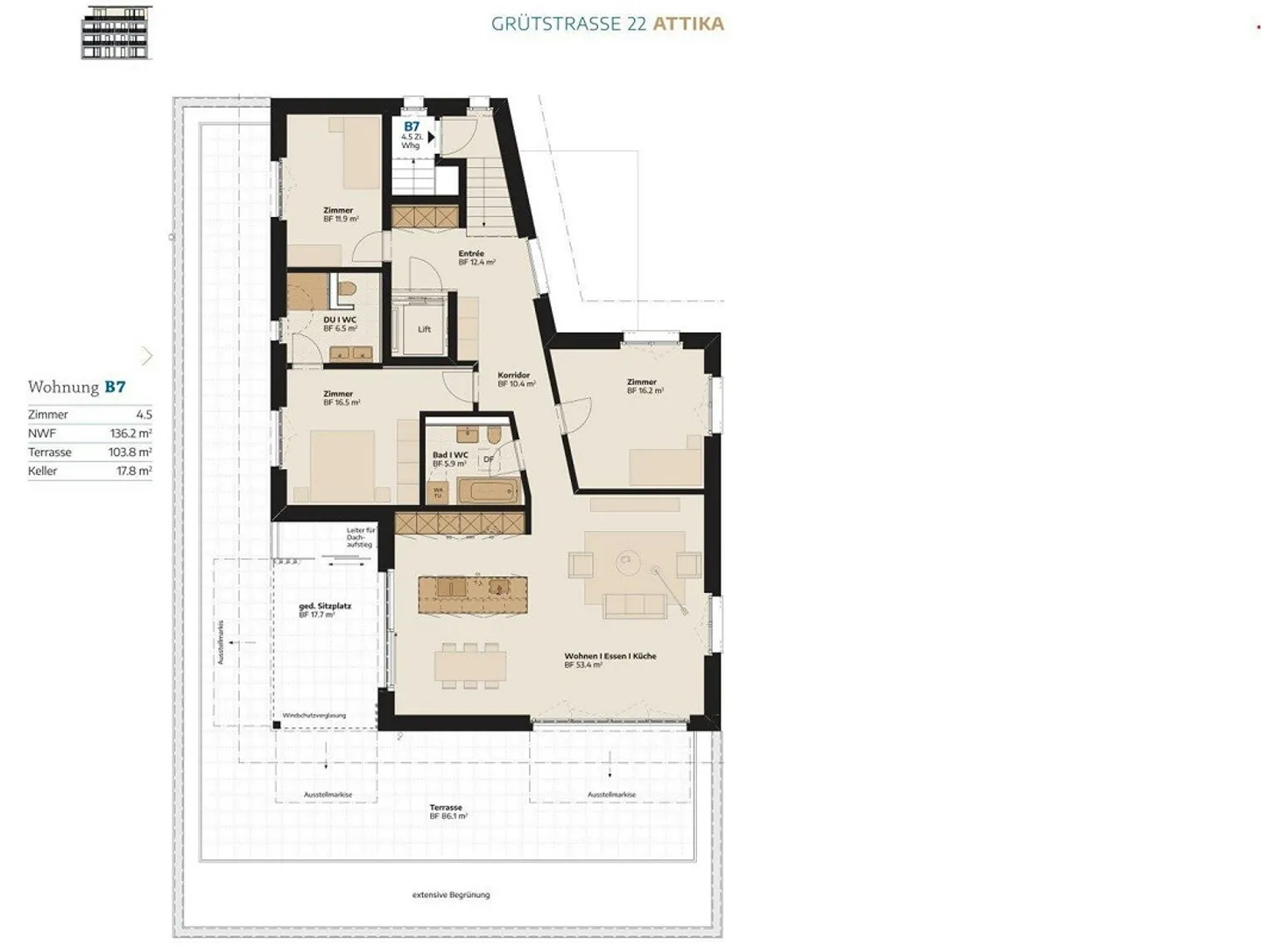 Exklusive Penthouse mit Aussicht - Foto 6 von 8
