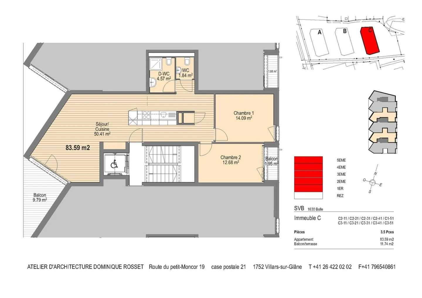 Magnificent 3.5-room apartment of approximately 84 m2 with a view of the Moléson - Photo 6 of 7