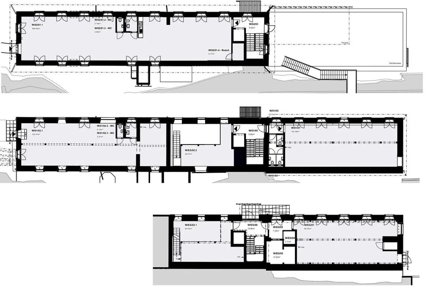 Chambres dans d'anciens ateliers (85 à 129m2) - par exemple W/01/01 : 104 m2 - Photo 8 sur 8
