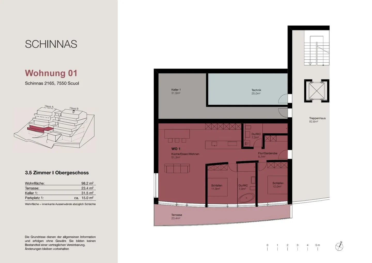 Neubau: 3.5-Zimmer und 4.5-Zimmer Terrassenwohnung in Schinnas, Scuol - Foto 7 von 16
