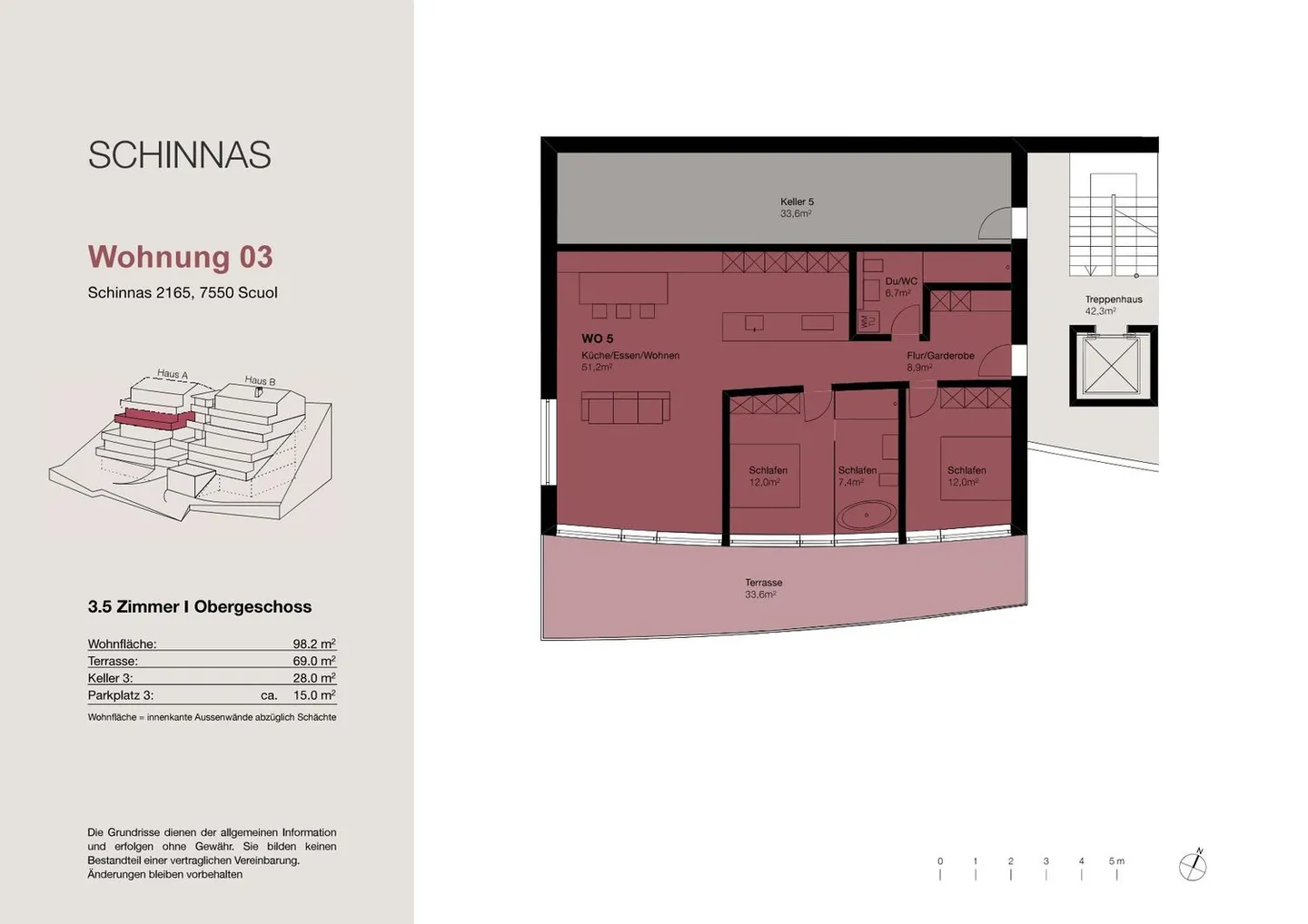 Neubau: 3.5-Zimmer und 4.5-Zimmer Terrassenwohnung in Schinnas, Scuol - Foto 9 von 16