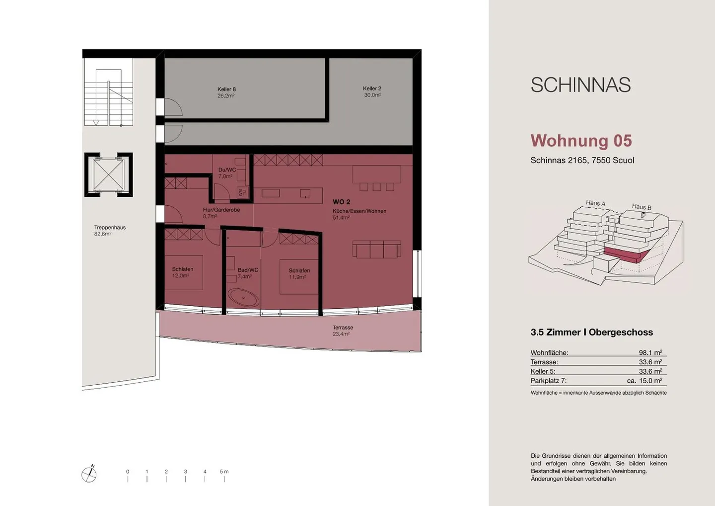 Neubau: 3.5-Zimmer und 4.5-Zimmer Terrassenwohnung in Schinnas, Scuol - Foto 11 von 16