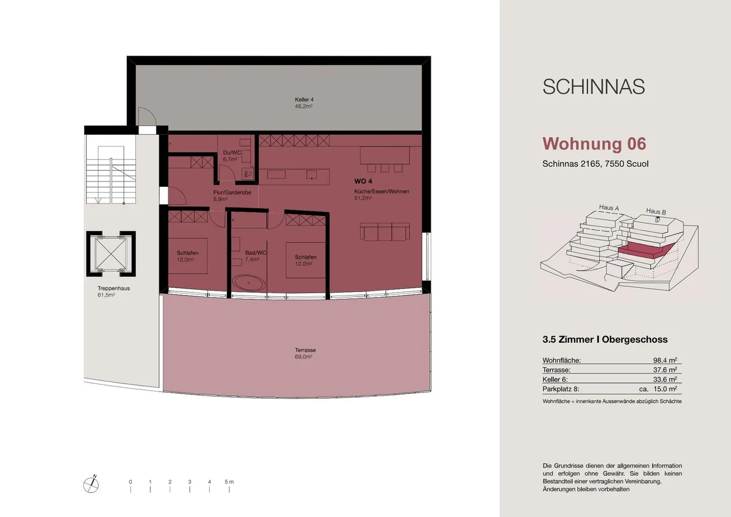Neubau: 3.5-Zimmer und 4.5-Zimmer Terrassenwohnung in Schinnas, Scuol - Foto 12 von 16