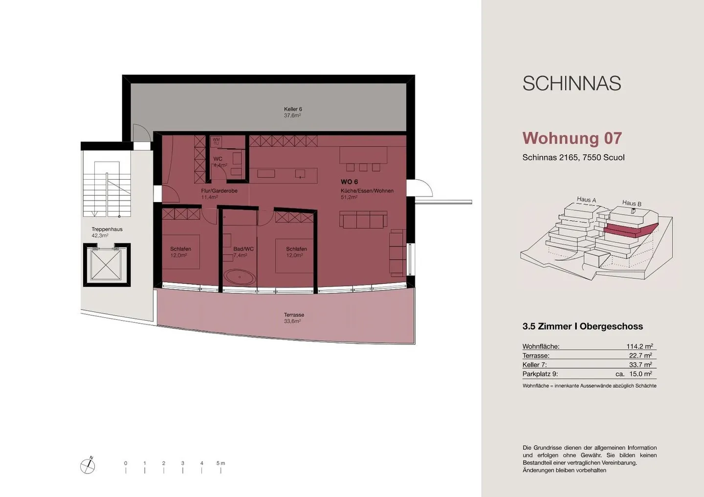 Neubau: 3.5-Zimmer und 4.5-Zimmer Terrassenwohnung in Schinnas, Scuol - Foto 13 von 16