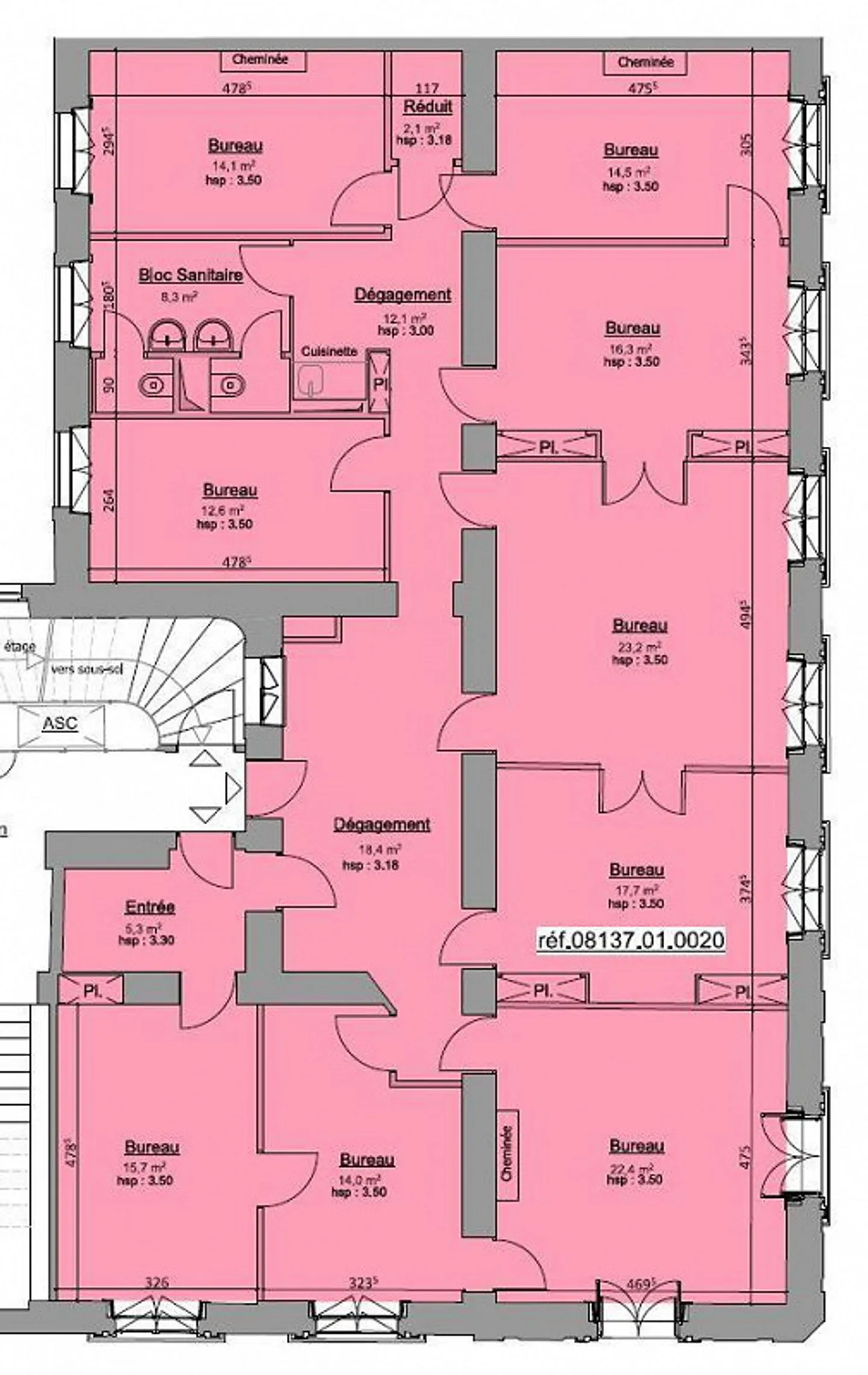 Magnificent 212 m2 offices in the city center - Photo 7 of 7