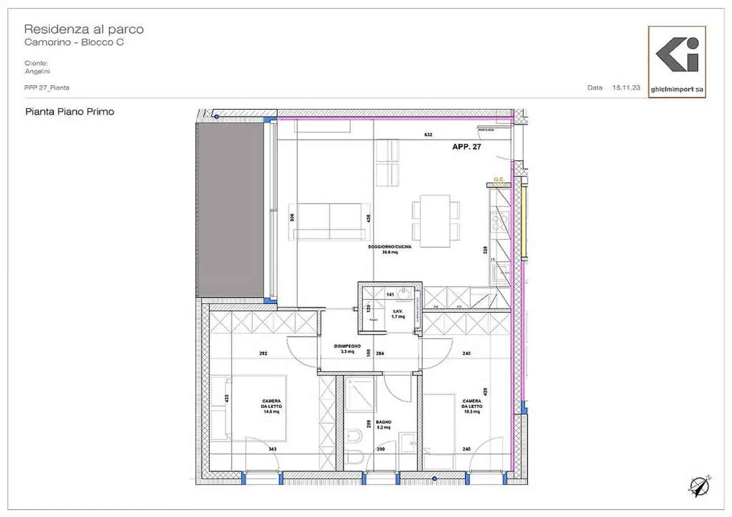 Nuovo appartamento di 3,5 stanze Residenza al Parco - Camorino - Foto 3 di 8
