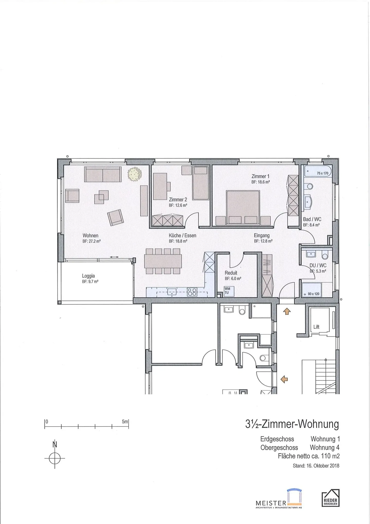 Top modern 3 1/2-room apartment on the ground floor - Photo 12 of 12