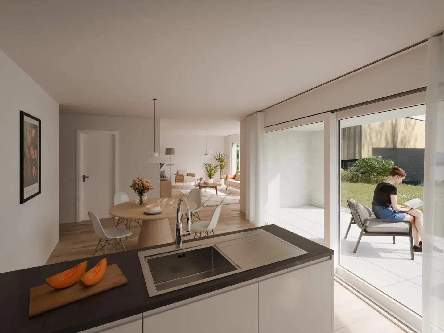 Les Capites - 5,5-Zimmer-Wohnung mit Garten - Foto 2 von 7