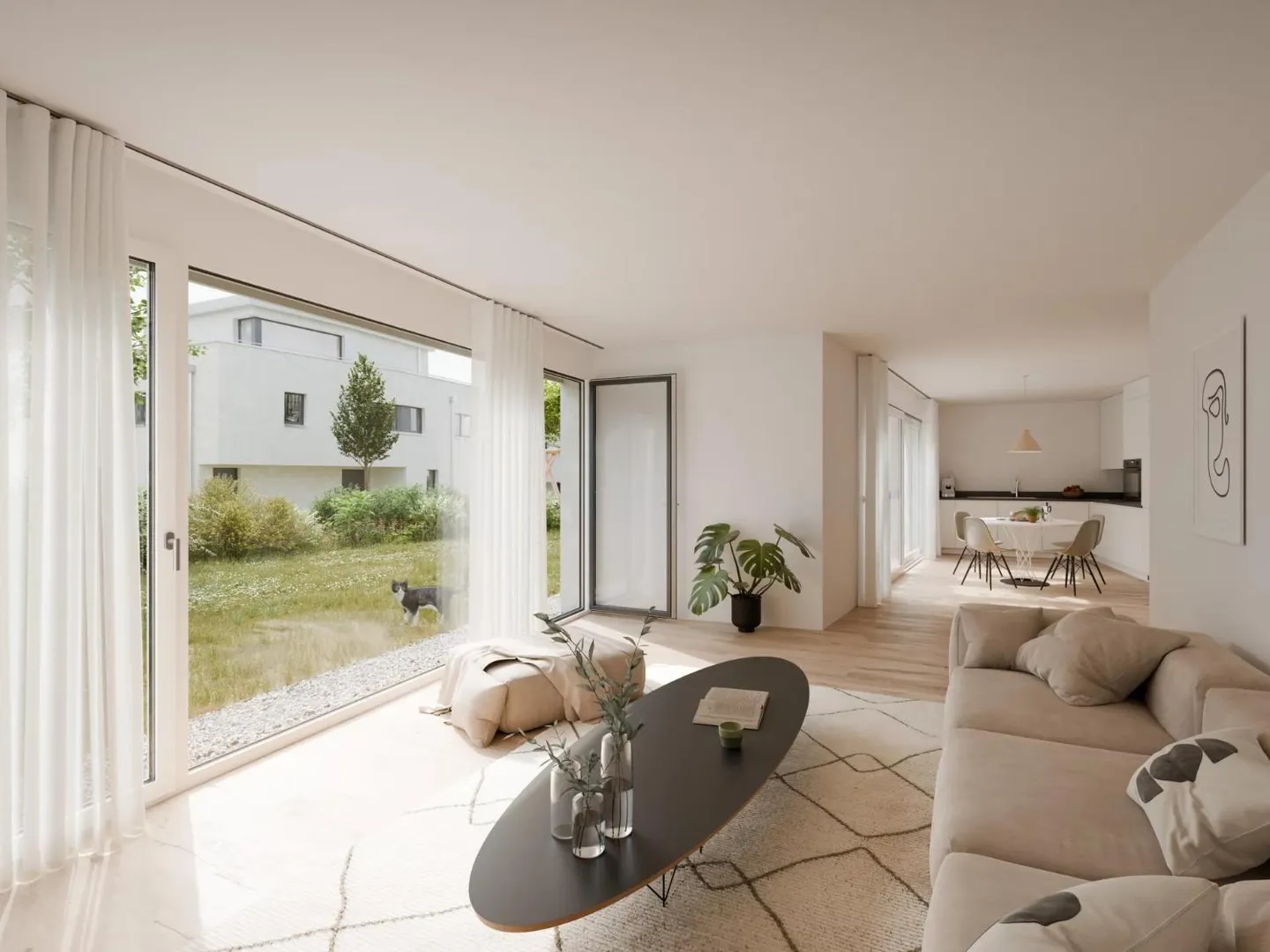 Les Capites - 5,5-Zimmer-Wohnung mit Garten - Foto 4 von 7
