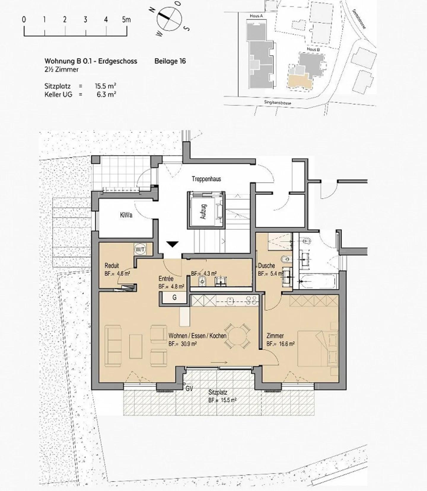 Appartement exclusif de 67m² avec deux salles de bains et une salle de bricolage séparée - Photo 8 sur 8