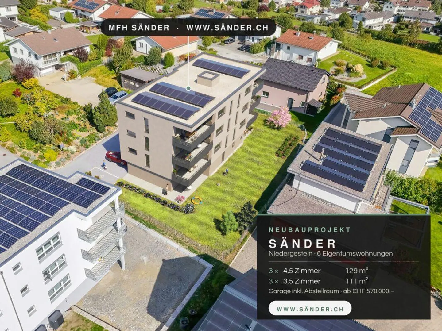 Projet de construction neuve Sänder - Appartements en copropriété de 3.5 et 4.5 pièces à Niedergesteln - Photo 1 sur 5
