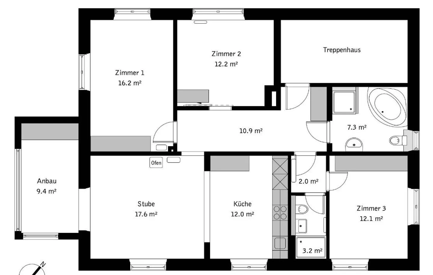 Appartement central dans un ancien bâtiment (terme limité) - Photo 12 sur 12