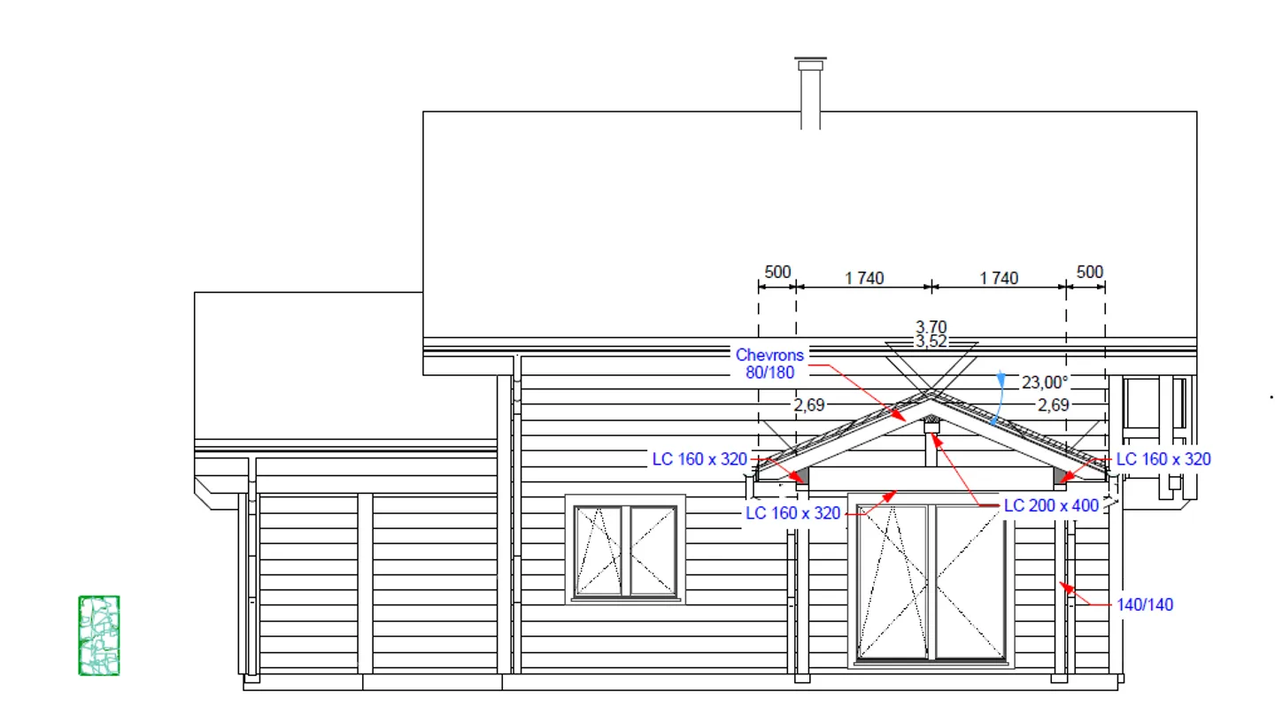 Maison moderne en madrier thermo-chauffé, avec garage, terrasse et jardin - Foto 8 von 16