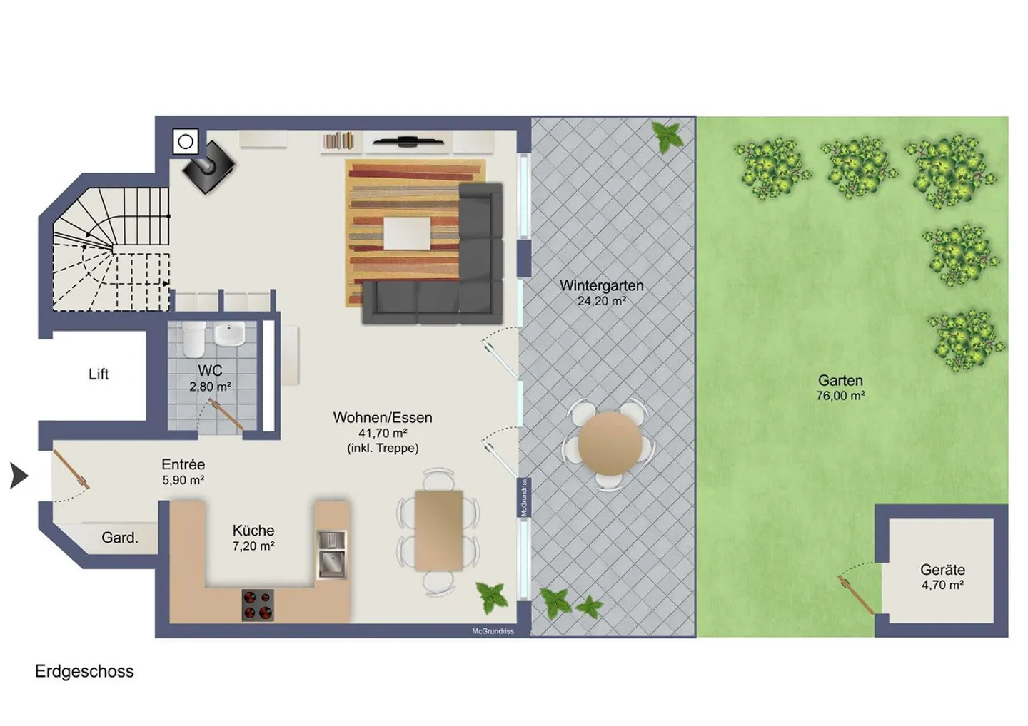 Appartamento maisonette di 3,5 stanze con giardino a Grafstal, vivere come in una casa unifamiliare - Foto 12 di 13