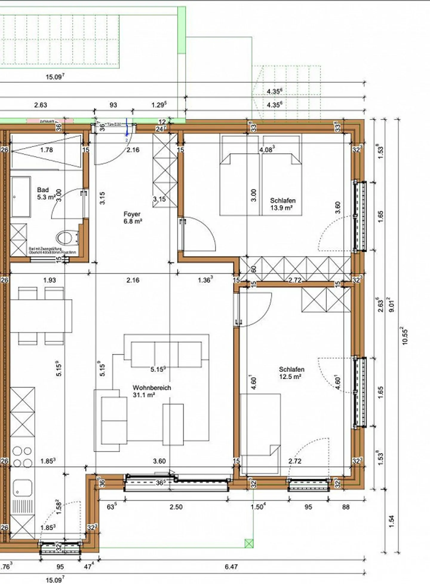 New modern and bright 3.5 room apartment with balcony - Photo 7 of 7