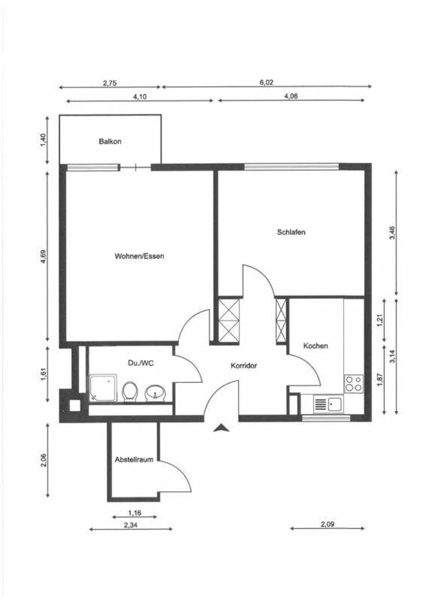 Gemütliche 2-Zimmerwohnung mit Aussicht - Foto 12 von 12