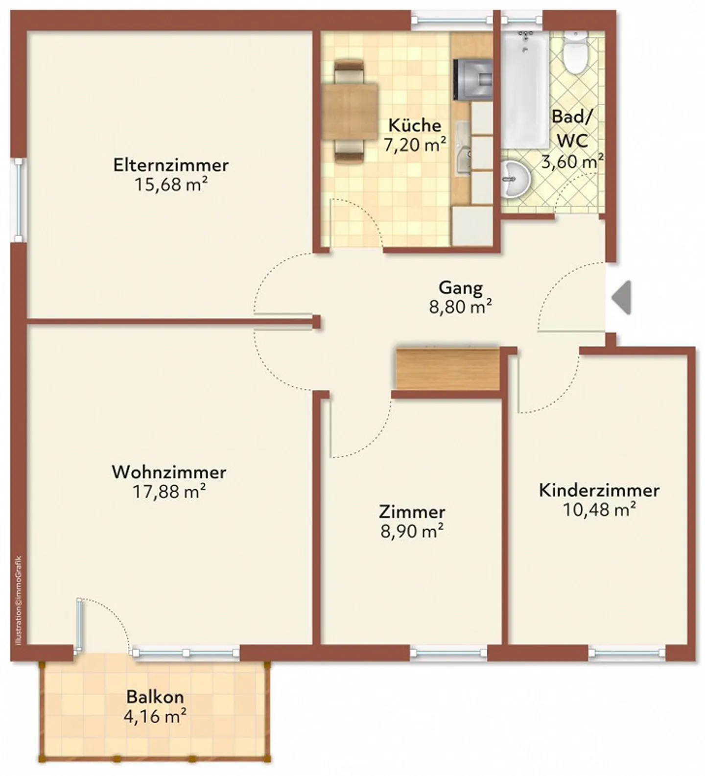 Bel appartement dans un emplacement calme - Photo 8 sur 8