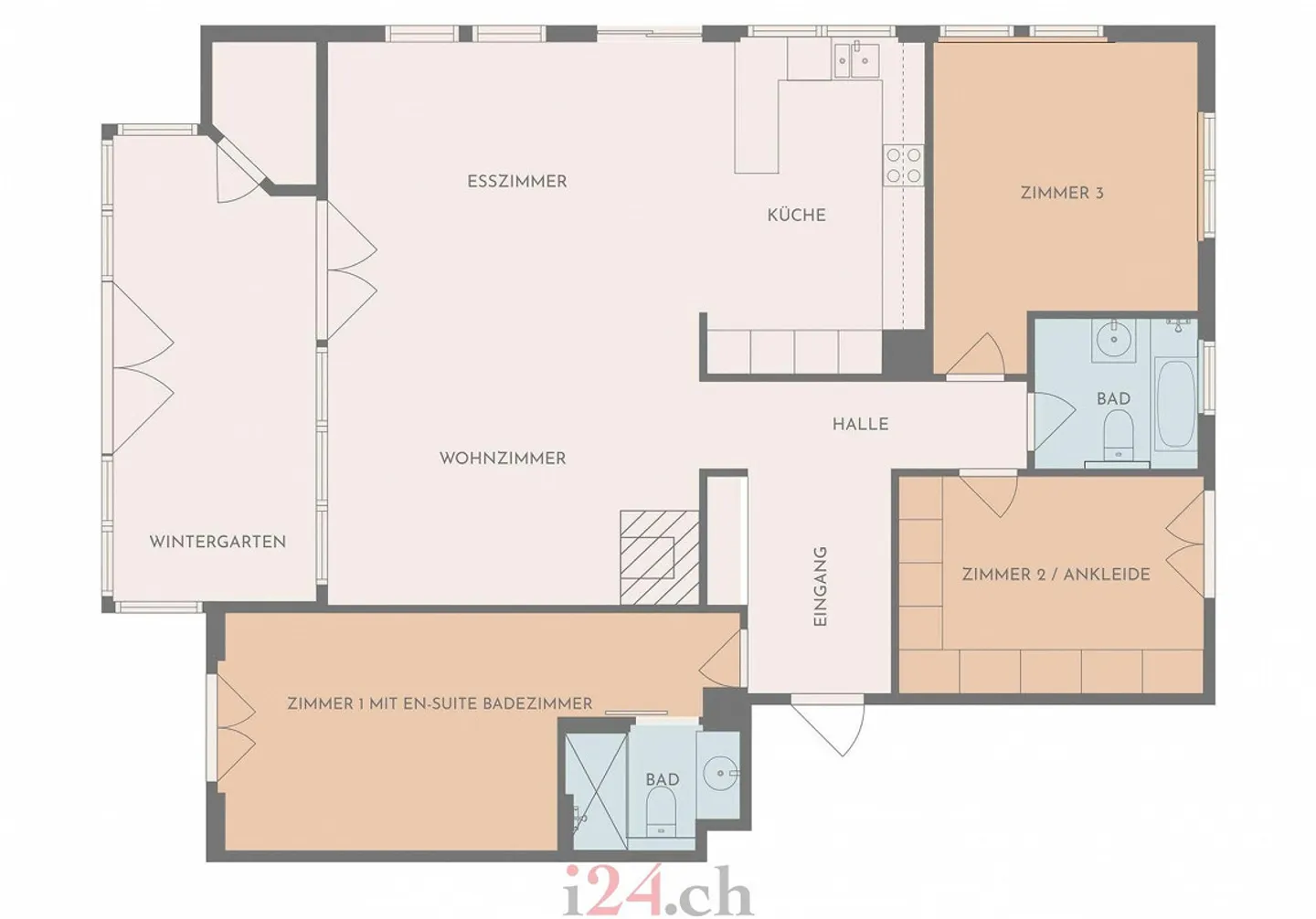 Appartement de jardin de 4,5 pièces bien entretenu avec véranda et cheminée - Photo 9 sur 9