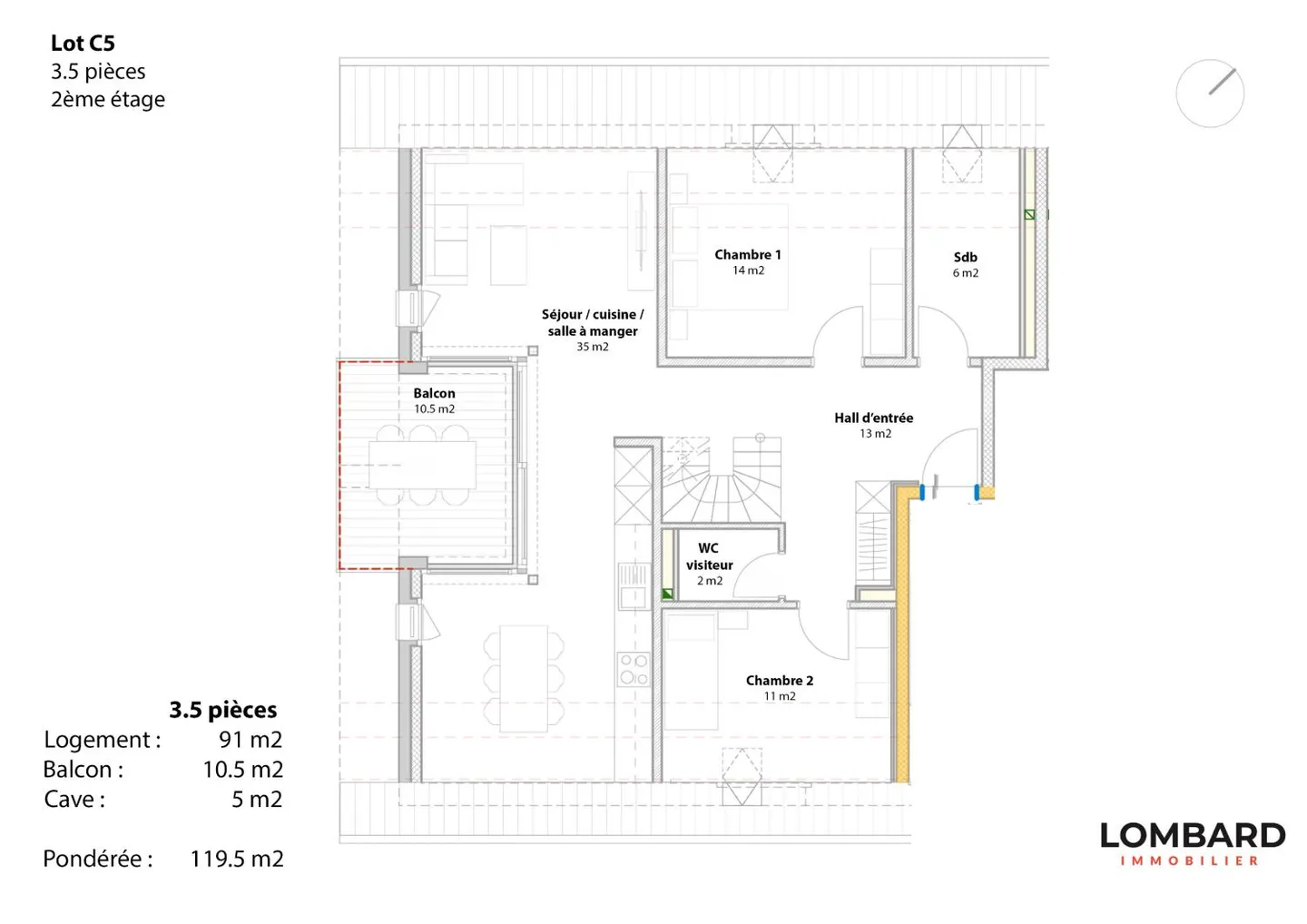 Nouvel Appartement 3.5 pièces à Bussy - Photo 11 sur 12