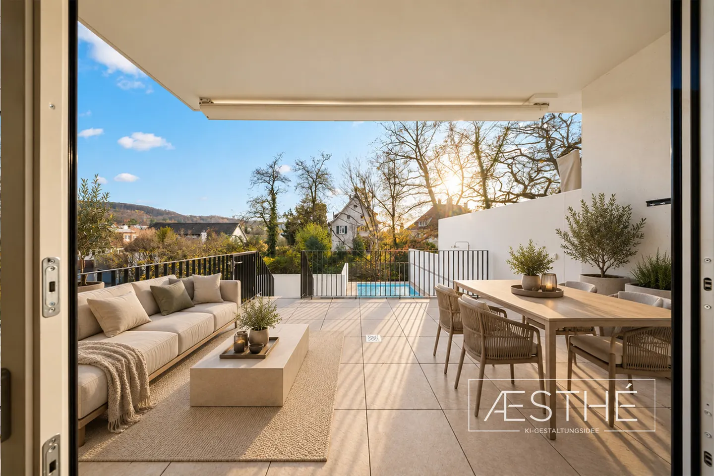 Modernes Terrassenhaus mit Pool - Foto 7 von 15