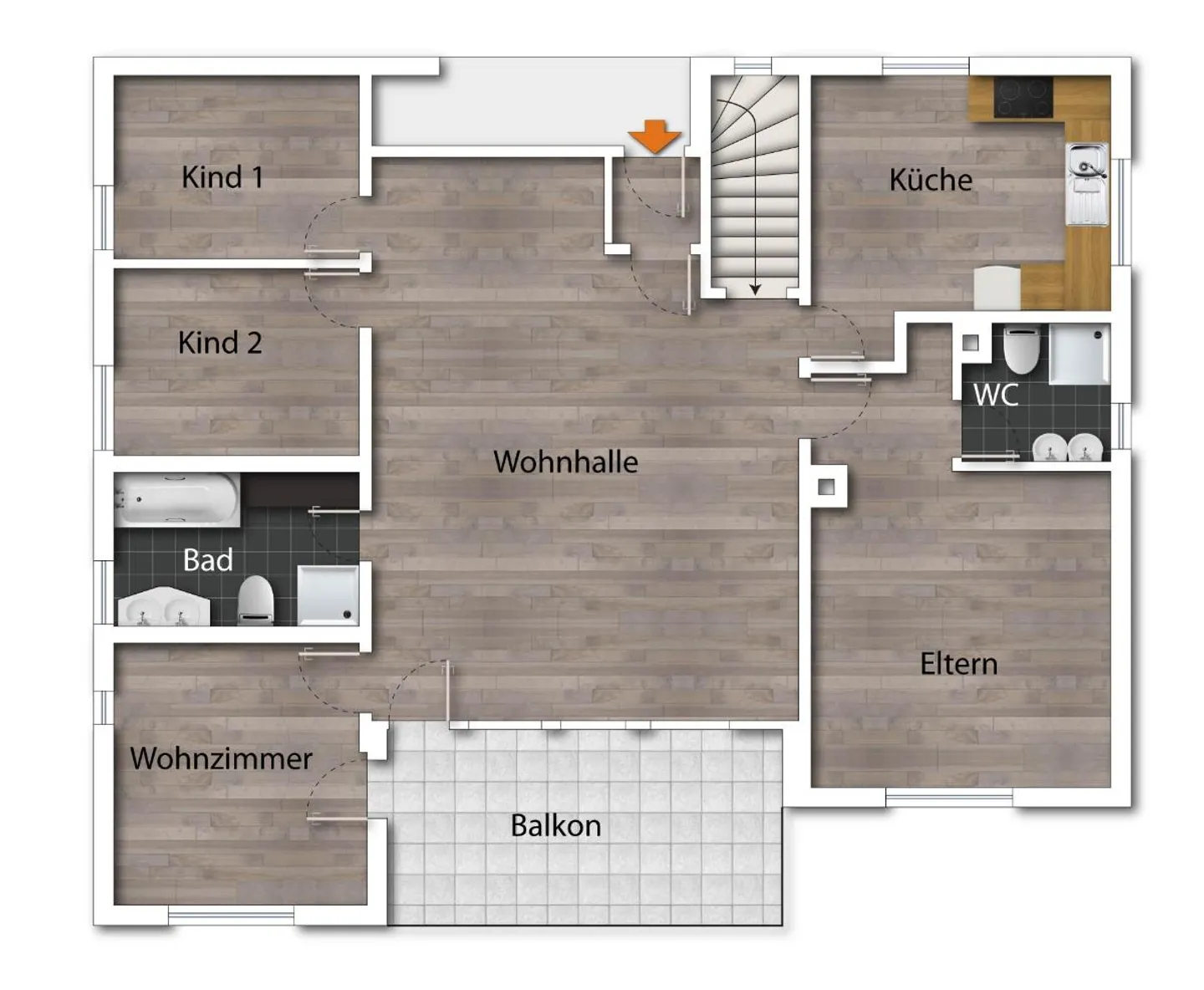 8 ½-Zimmer EFH - zentrale Lage mit Aussicht - Foto 3 von 5