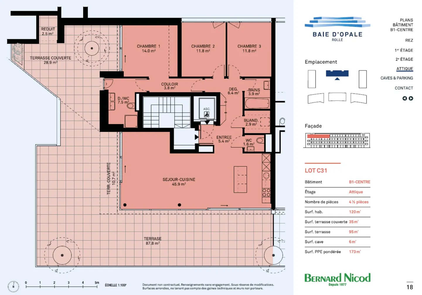 Spacious 4.5 room NEW penthouse with terrace, a stone's throw from Lake Geneva - Photo 2 of 7